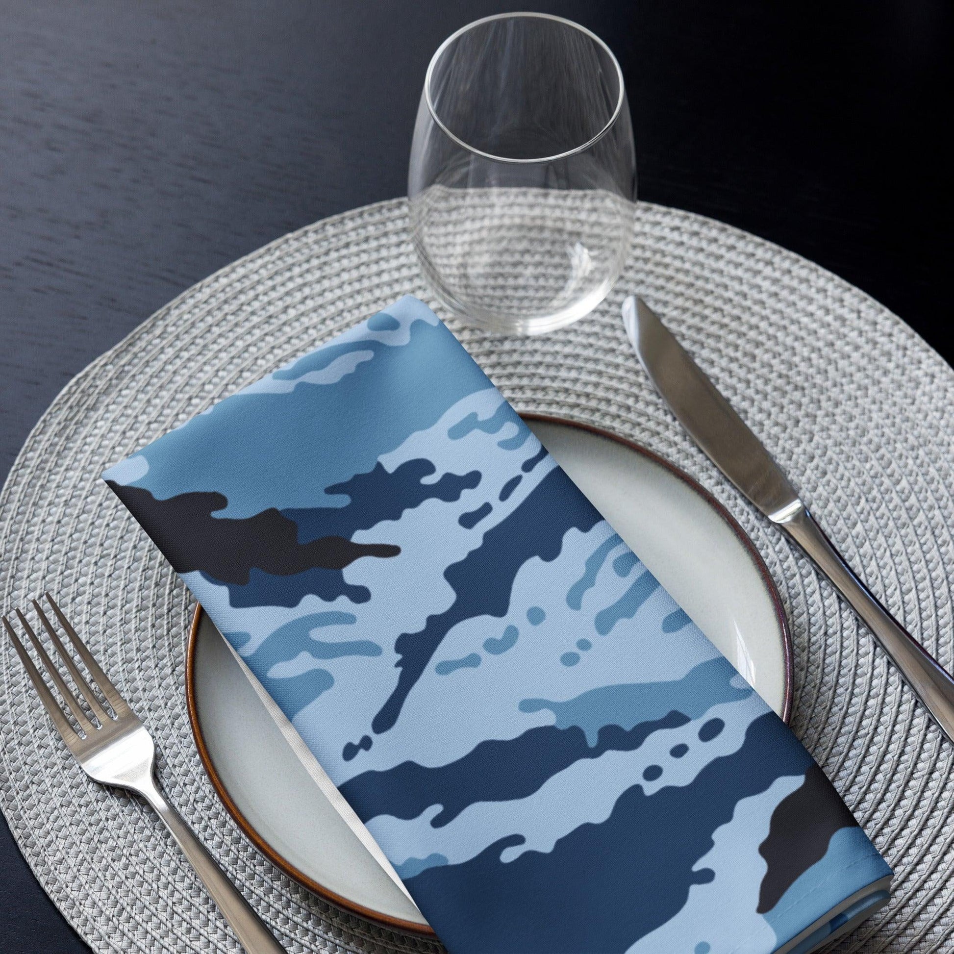 Kamysh Blue Camo Cloth Napkin Set _ Concealing Coloration.