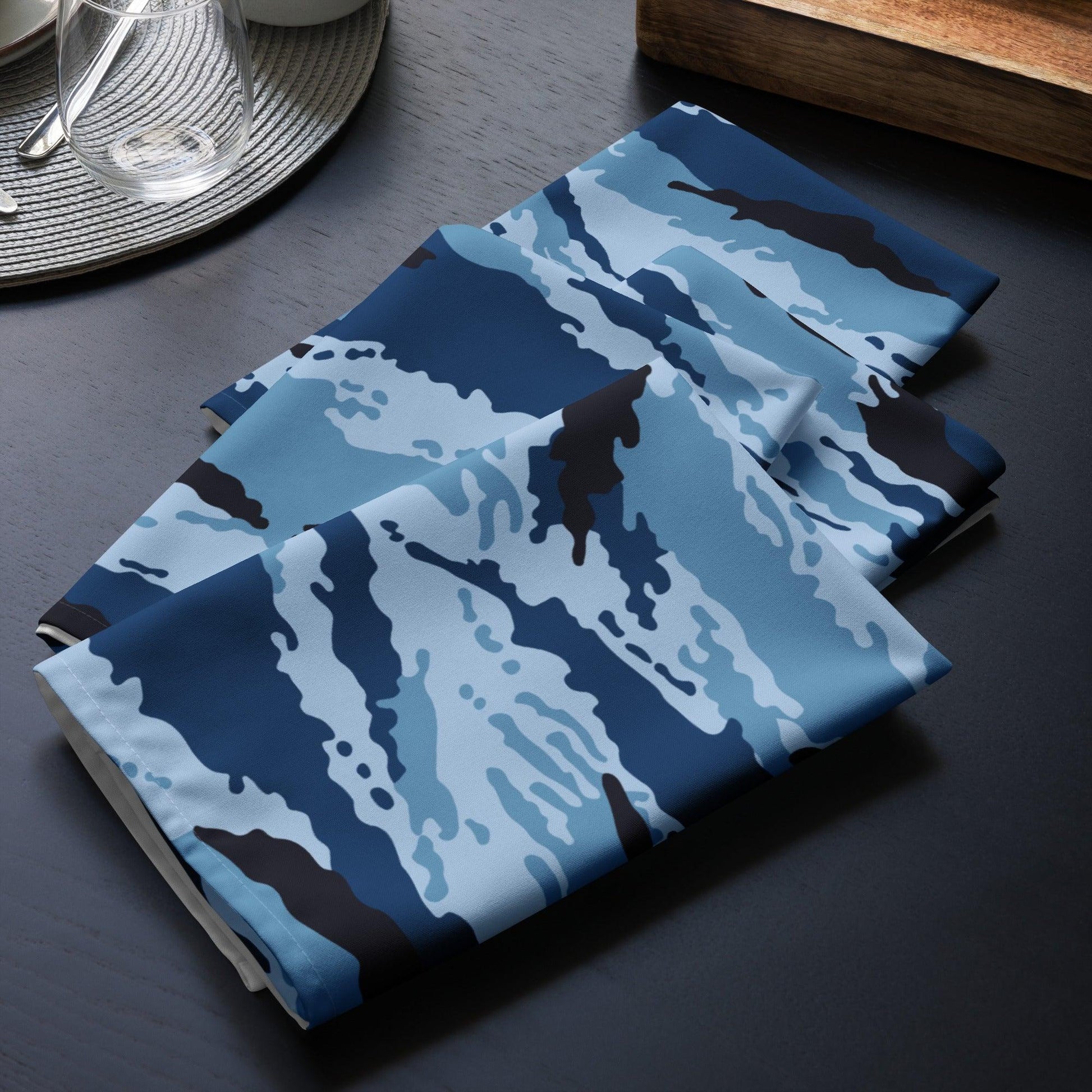 Kamysh Blue Camo Cloth Napkin Set _ Concealing Coloration.