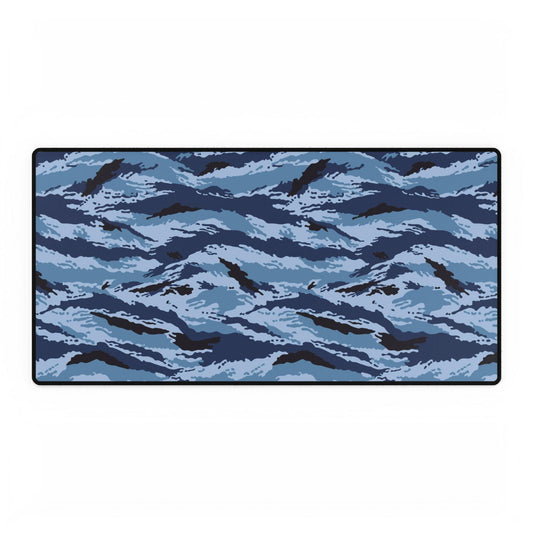 Kamysh Blue Camo Computer Desk Mat _ Concealing Coloration.