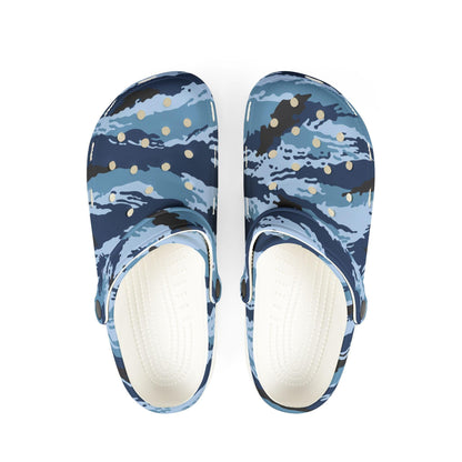 Kamysh Blue Camo EVA Clog _ Concealing Coloration.