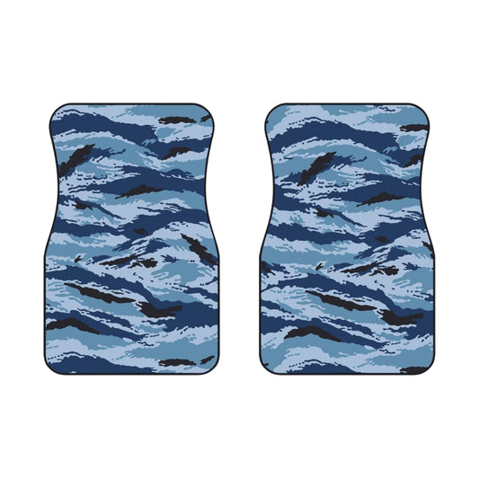 Kamysh Blue Camo Front Seat Car Mats (Set of 2) _ Concealing Coloration