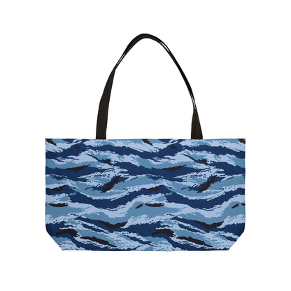 Kamysh Blue Camo Horizontal Tote _ Concealing Coloration.