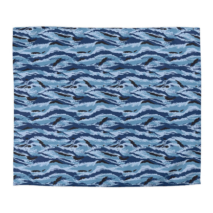 Kamysh Blue Camo King Bed Duvet Cover _ Concealing Coloration.