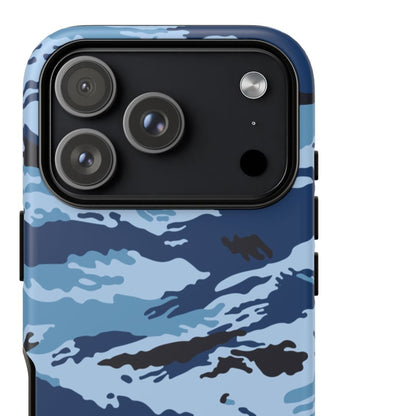 Kamysh Blue Camo MagSafe iPhone 17 Pro Field Case close-up