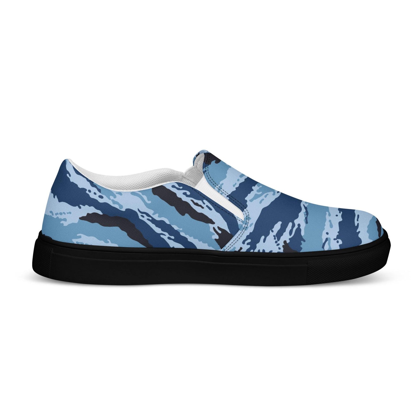 Kamysh Blue Camo Men’s Slip-On Sneaker _ Concealing Coloration.