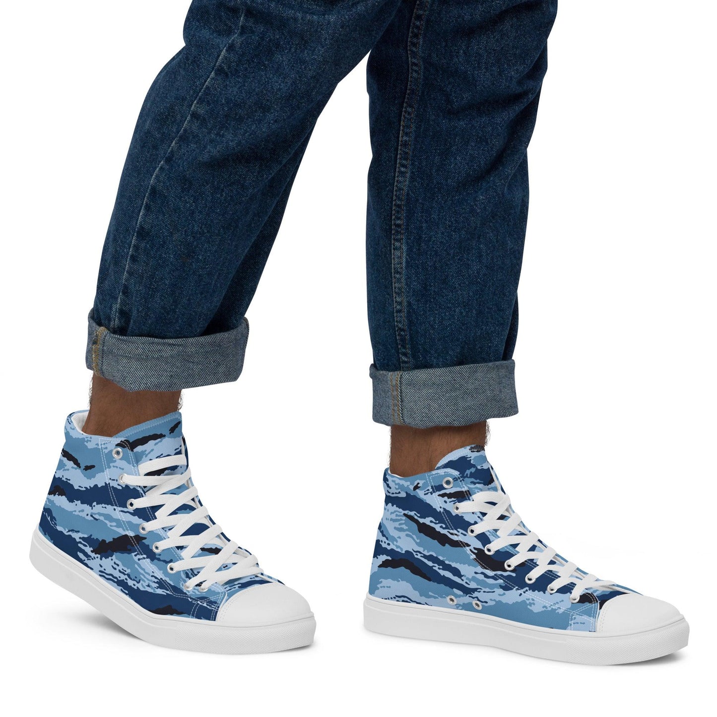 Kamysh Blue Camo Men’s Sneaker Hi _ Concealing Coloration