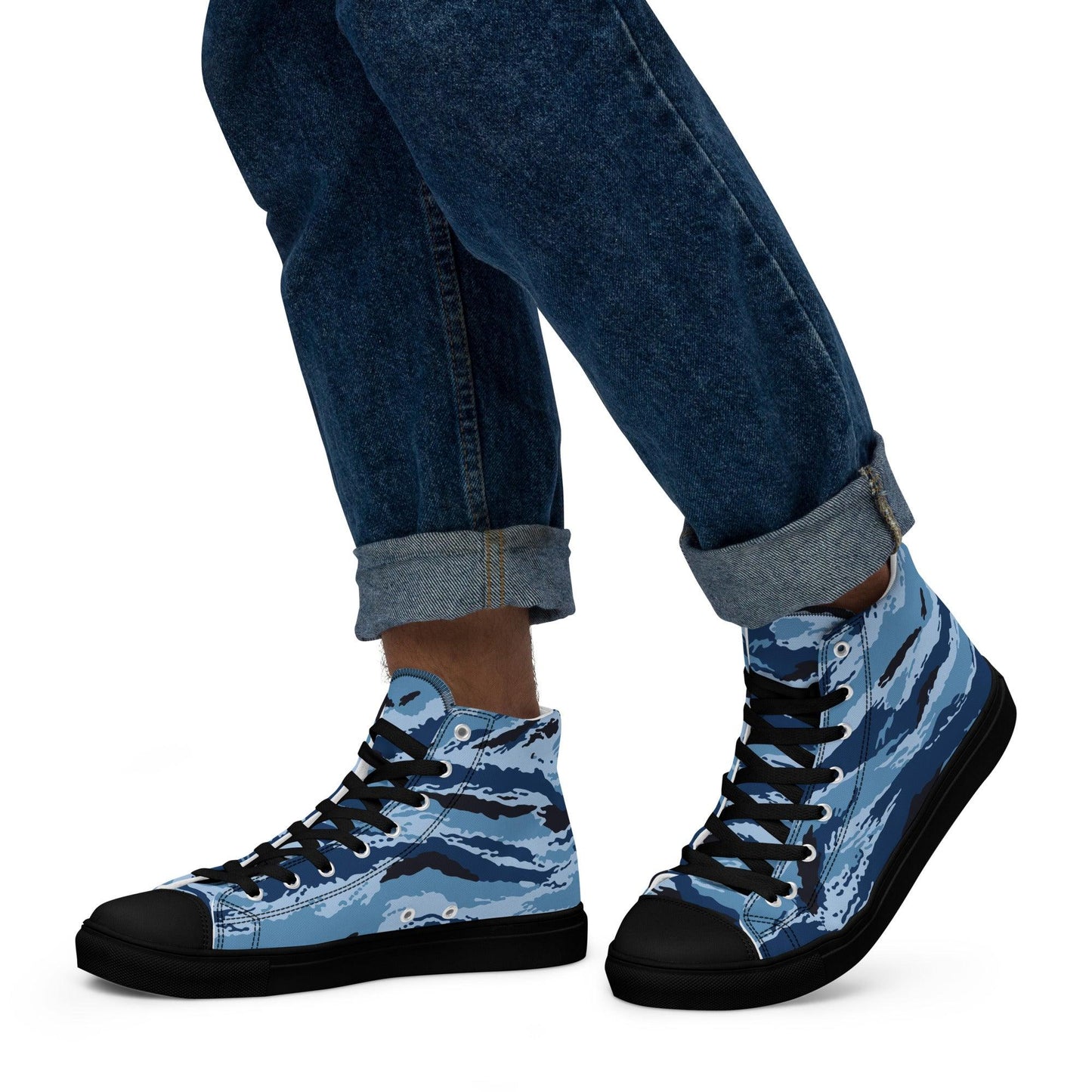 Kamysh Blue Camo Men’s Sneaker Hi _ Concealing Coloration