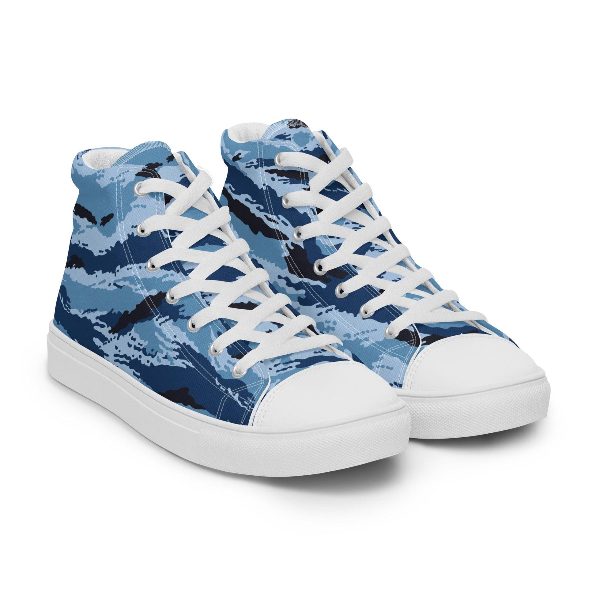 Kamysh Blue Camo Men’s Sneaker Hi _ Concealing Coloration.