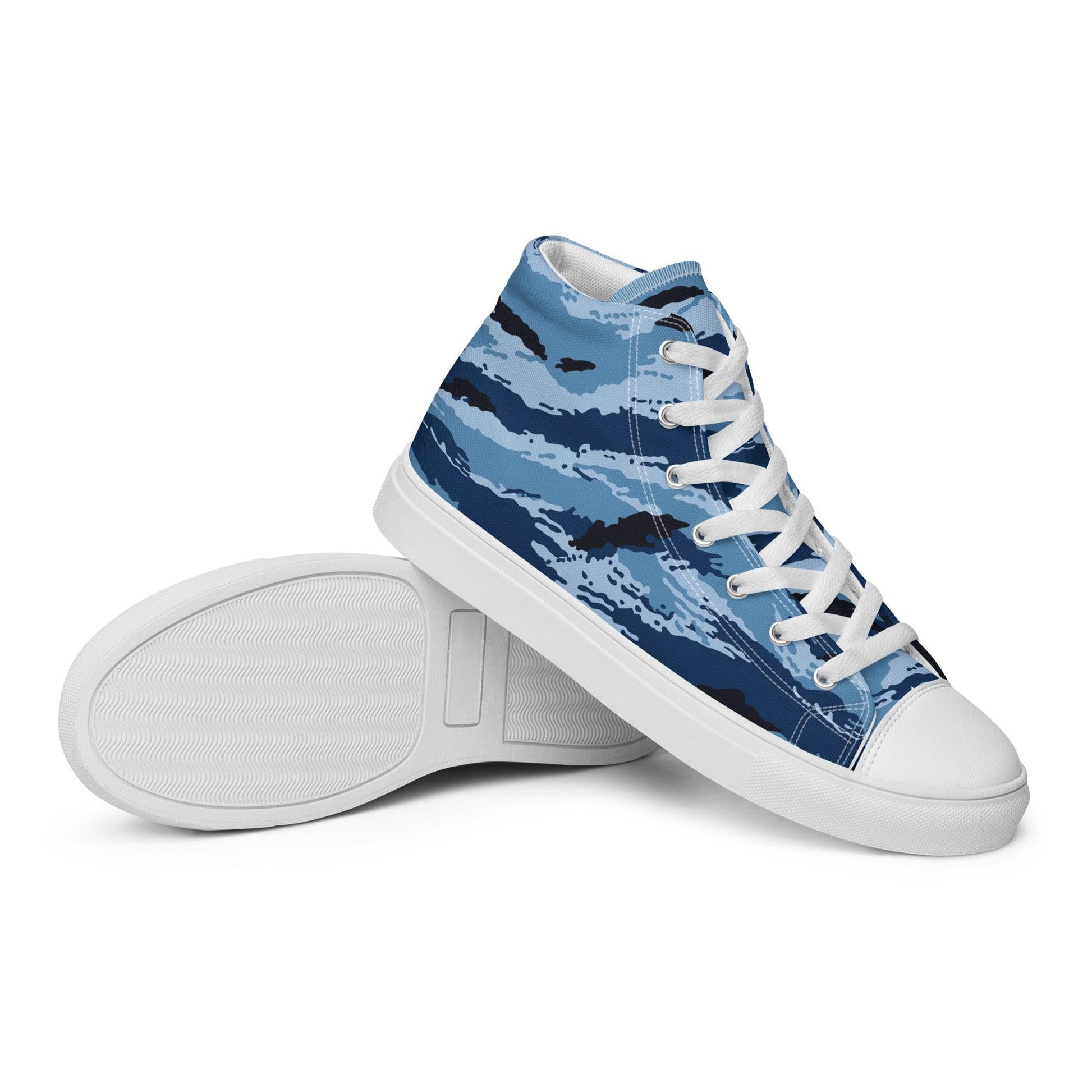 Kamysh Blue Camo Men’s Sneaker Hi _ Concealing Coloration.