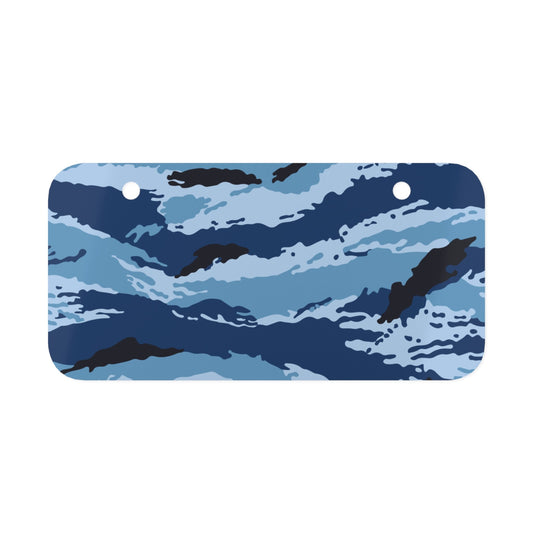 Kamysh Blue Camo Mini License Plate _ Concealing Coloration.