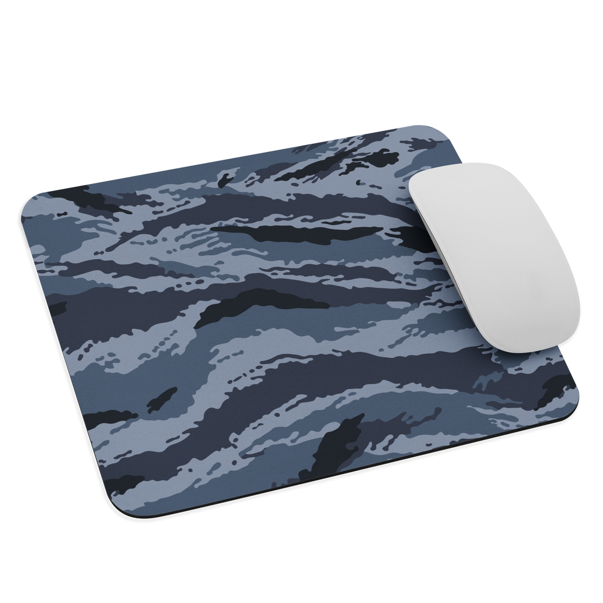 Kamysh Blue Camo Mouse Pad, front view.