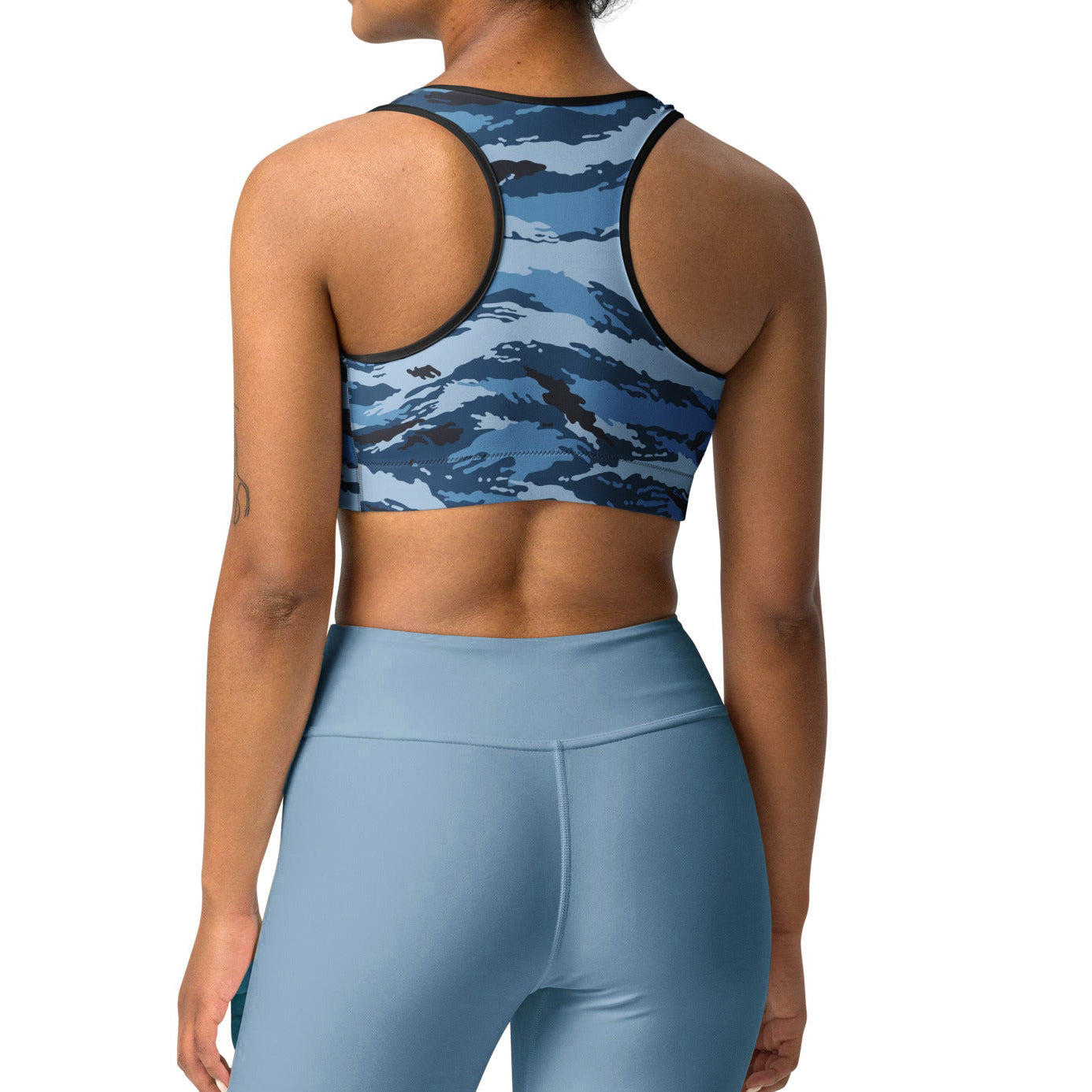 Kamysh Blue Camo Racerback Sports Bra