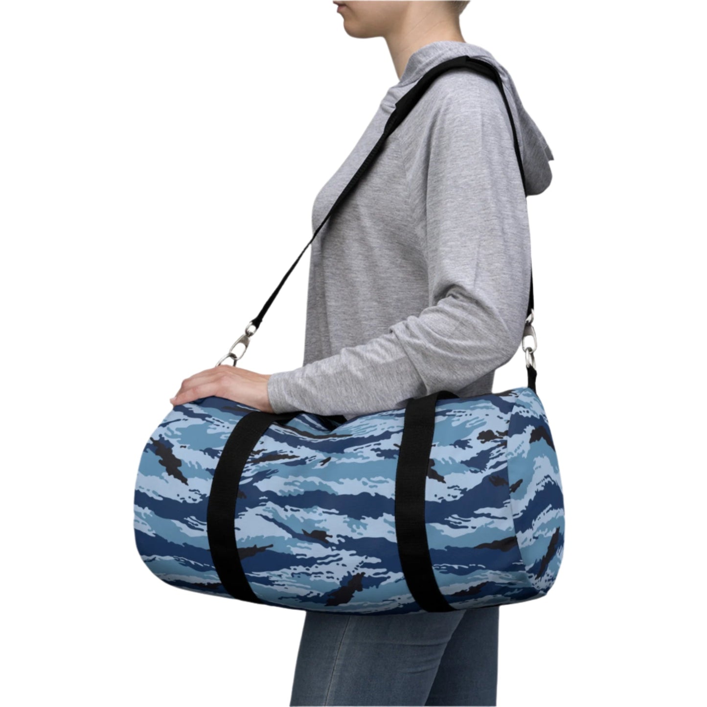 Kamysh Blue Camo Small Duffel Bag _ Concealing Coloration.