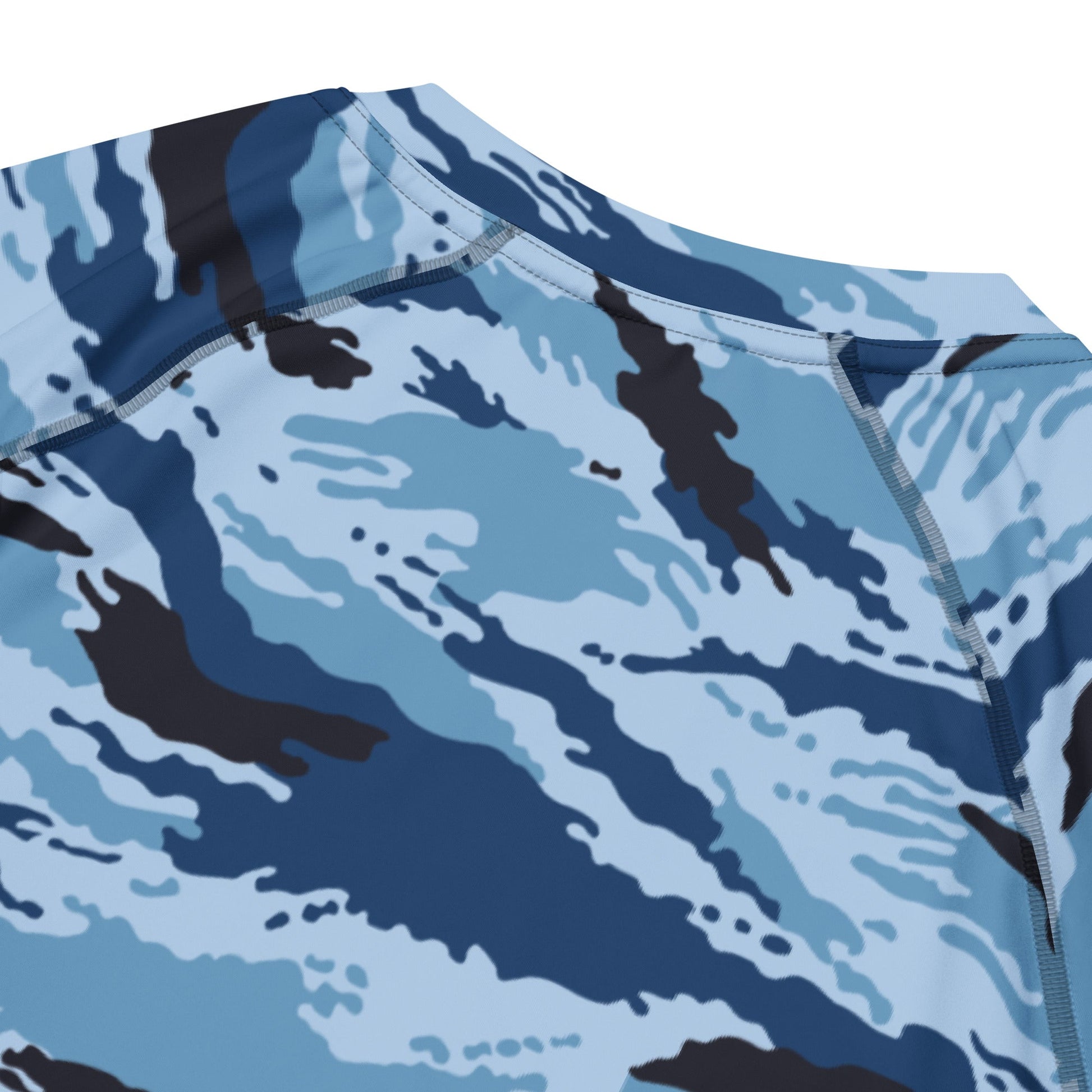 Kamysh Blue Camo SS Rash Guard _ Concealing Coloration.