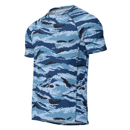 Kamysh Blue Camo SS Rash Guard _ Concealing Coloration.