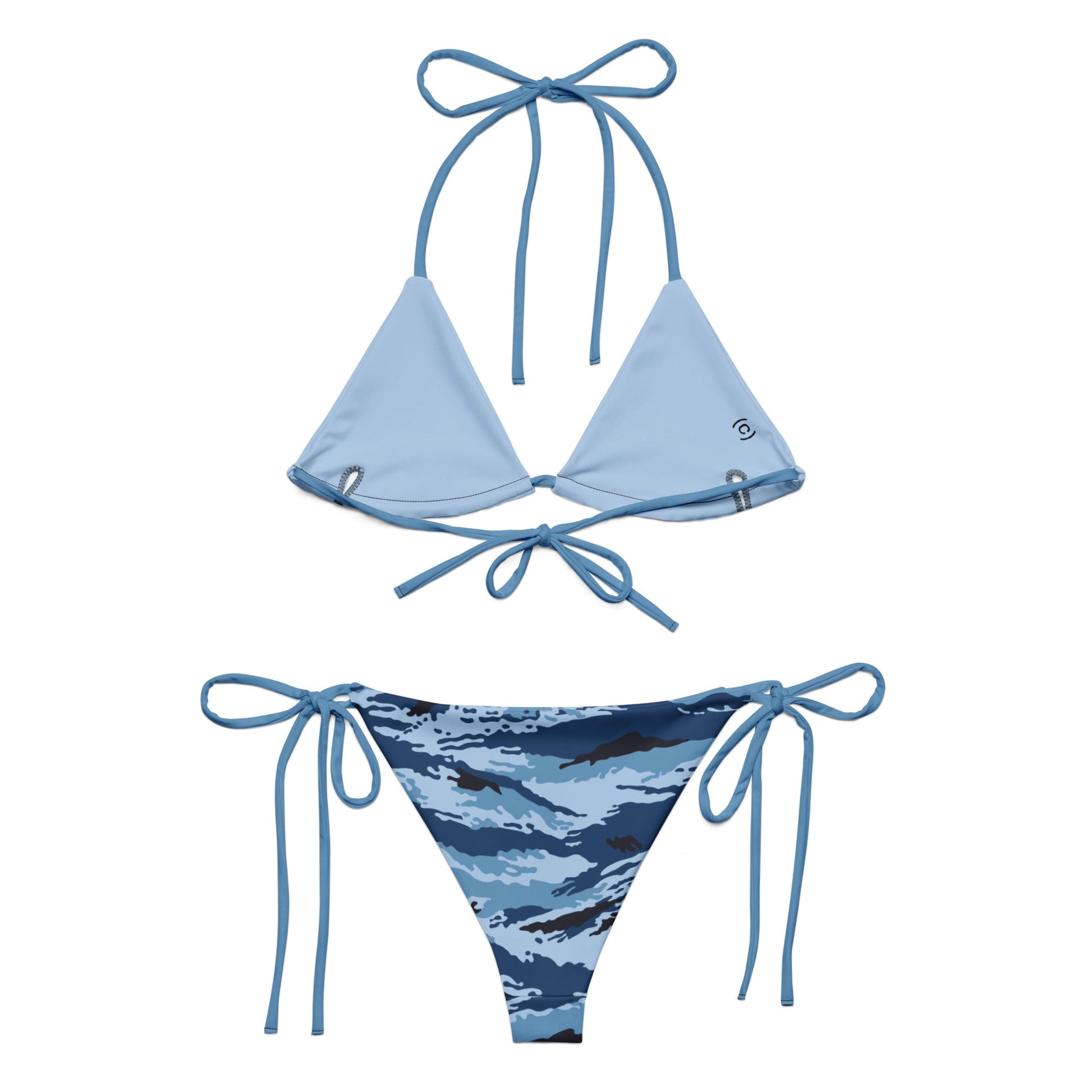 Kamysh Blue Camo String Bikini Set _ Concealing Coloration