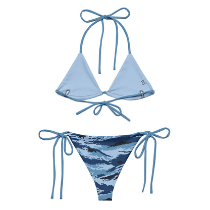 Kamysh Blue Camo String Bikini Set _ Concealing Coloration