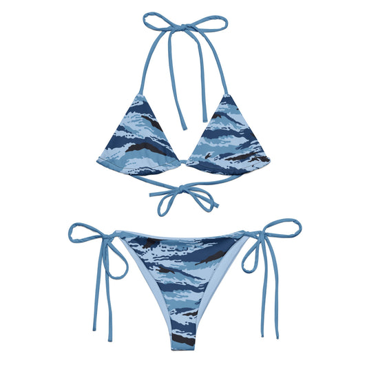 Kamysh Blue Camo String Bikini Set _ Concealing Coloration