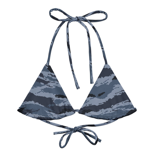 Kamysh Blue Camo String Bikini Top