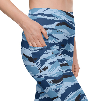 Kamysh Blue Camo Tech Leggings _ Concealing Coloration.