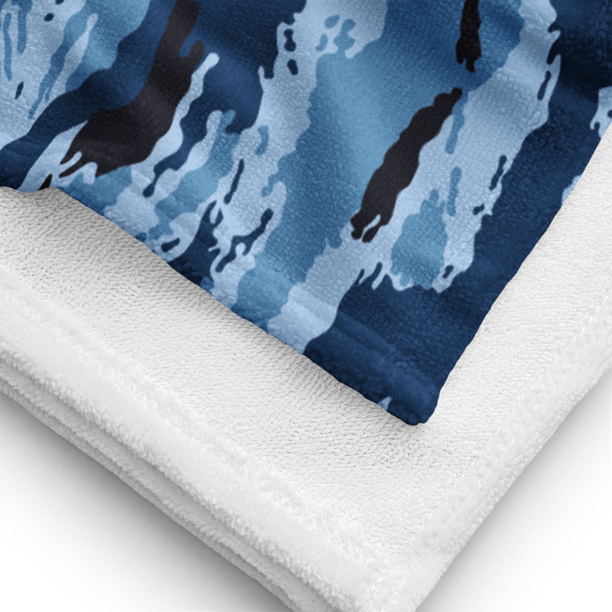 Kamysh Blue Camo Towel _ Concealing Coloration.