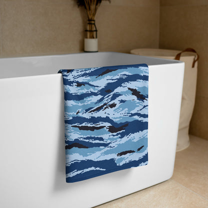 Kamysh Blue Camo Towel _ Concealing Coloration.