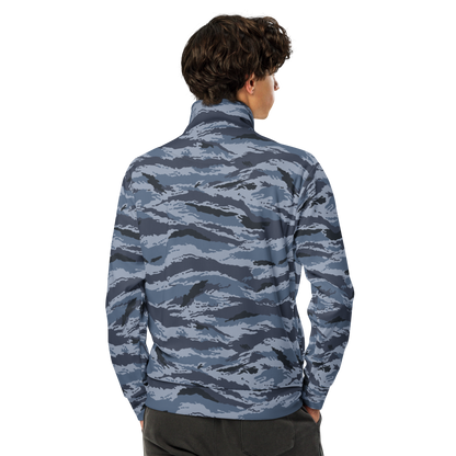 Kamysh Blue Camo Track Jacket, back view.
