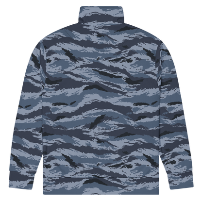 Kamysh Blue Camo Track Jacket, back view.
