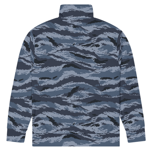 Kamysh Blue Camo Track Jacket, back view.