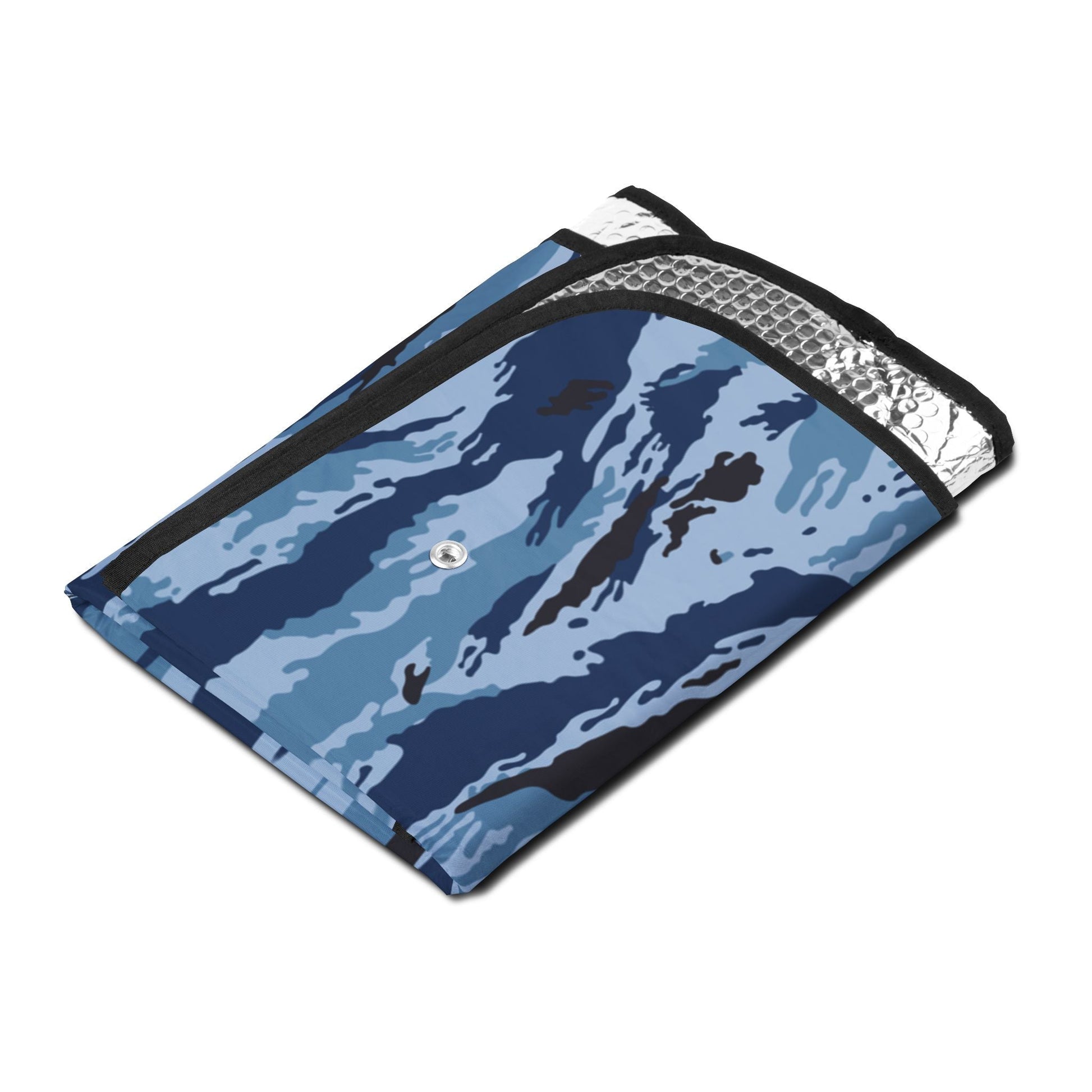 Kamysh Blue Camo Windshield Sunshade _ Concealing Coloration.