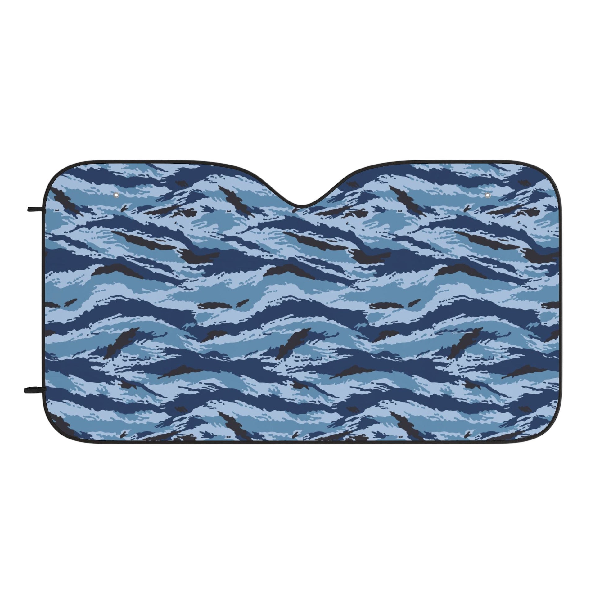 Kamysh Blue Camo Windshield Sunshade _ Concealing Coloration.