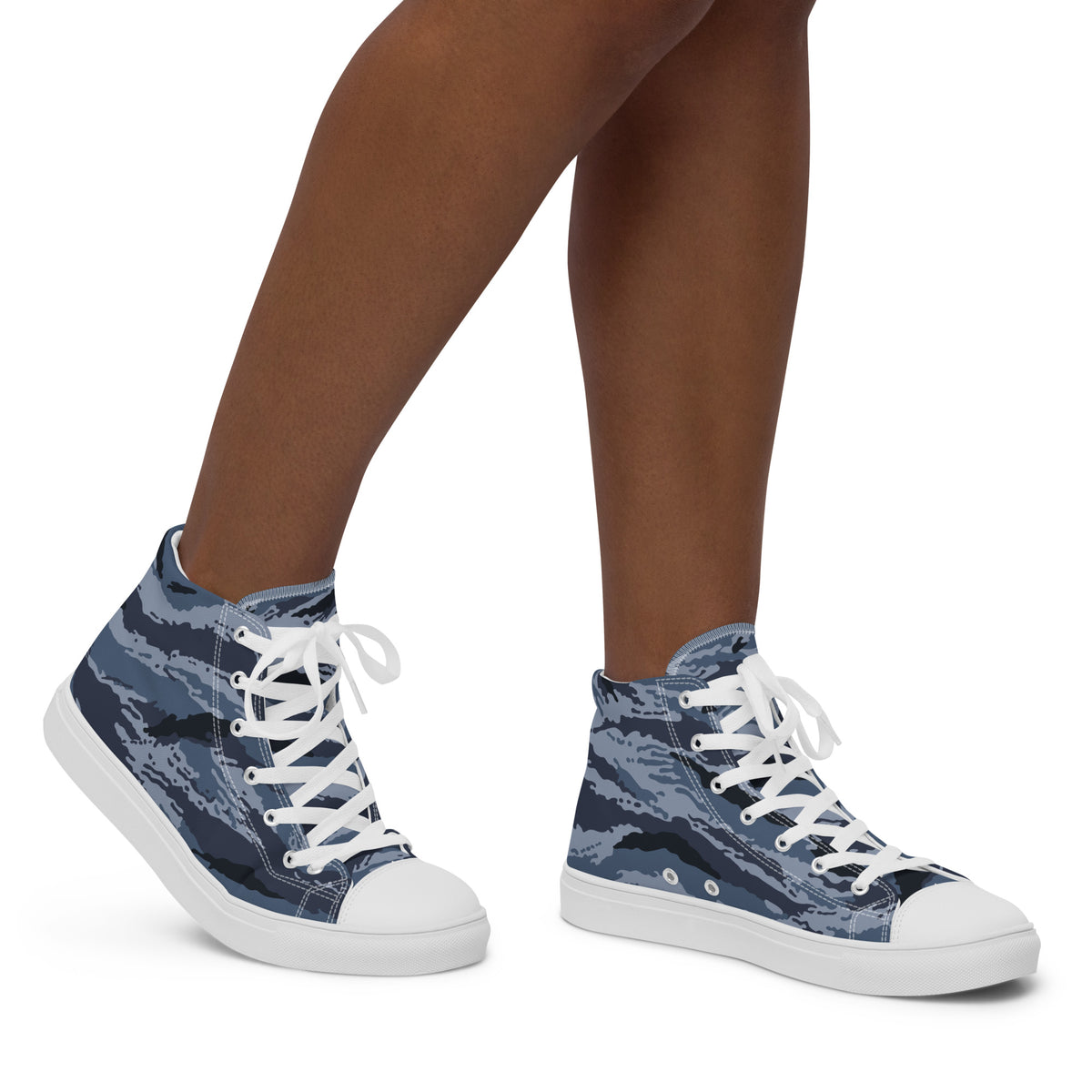 Kamysh Blue Camo Women’s Sneaker Hi, right view.