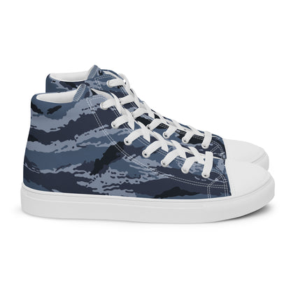 Kamysh Blue Camo Women’s Sneaker Hi, right view.