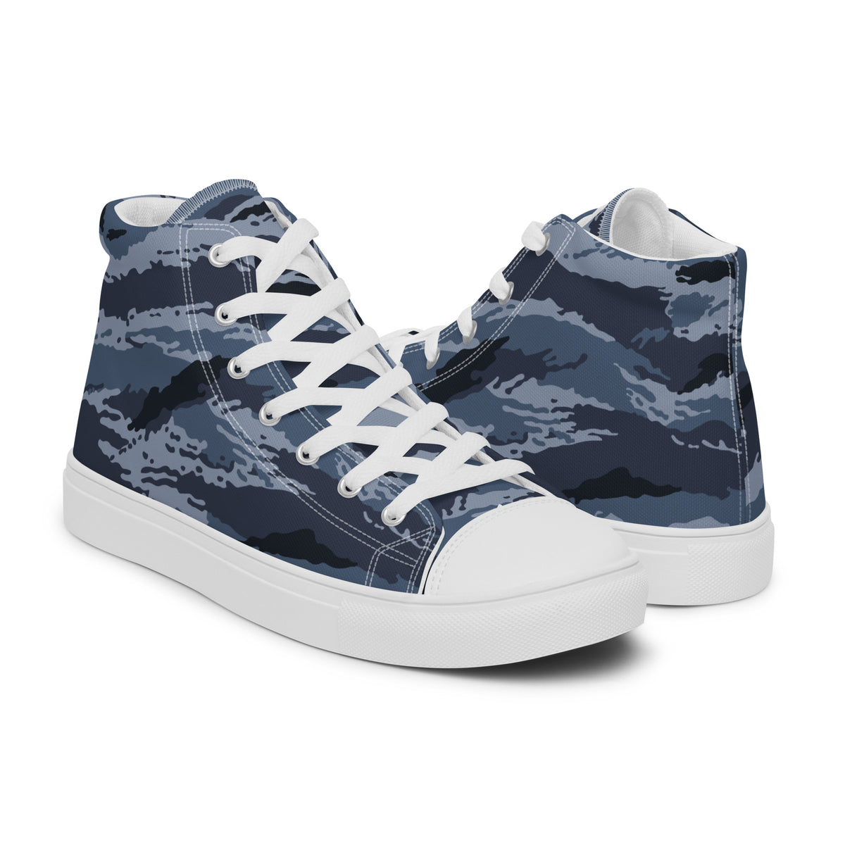 Kamysh Blue Camo Women’s Sneaker Hi, right view.