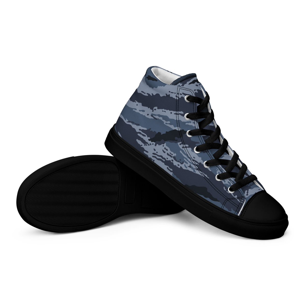 Kamysh Blue Camo Women’s Sneaker Hi, right view.
