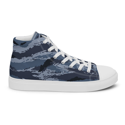 Kamysh Blue Camo Women’s Sneaker Hi, right view.