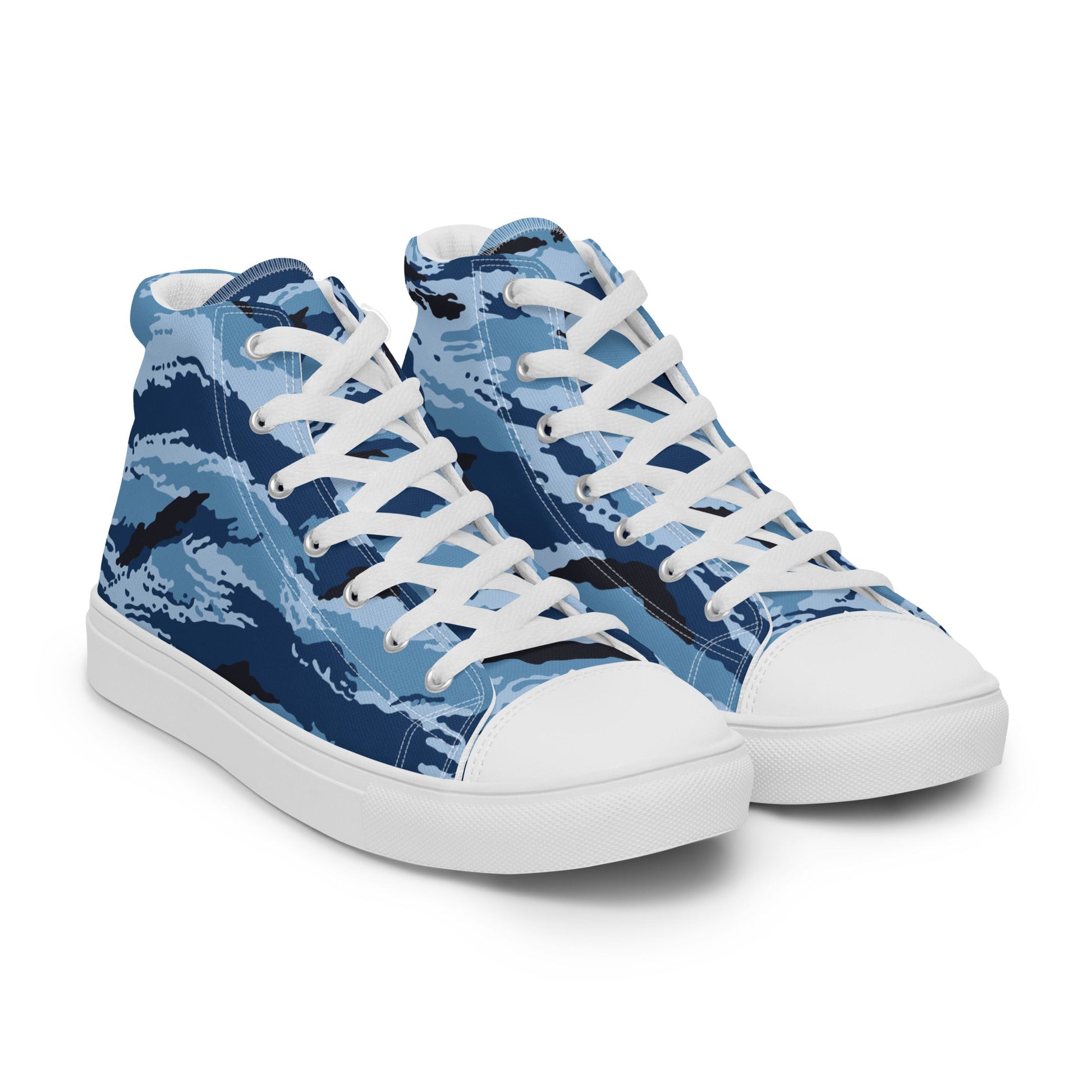 Kamysh Blue Camo Women’s Sneaker Hi _ Concealing Coloration.