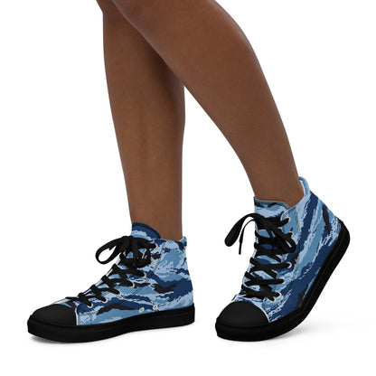 Kamysh Blue Camo Women’s Sneaker Hi _ Concealing Coloration.