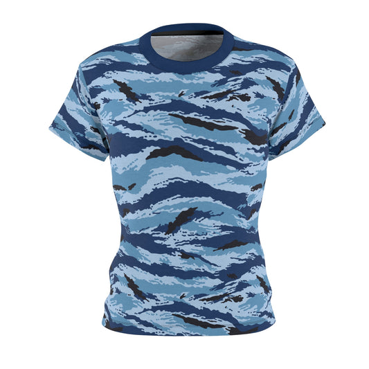 Kamysh Blue Camo Women’s T-Shirt _ Concealing Coloration