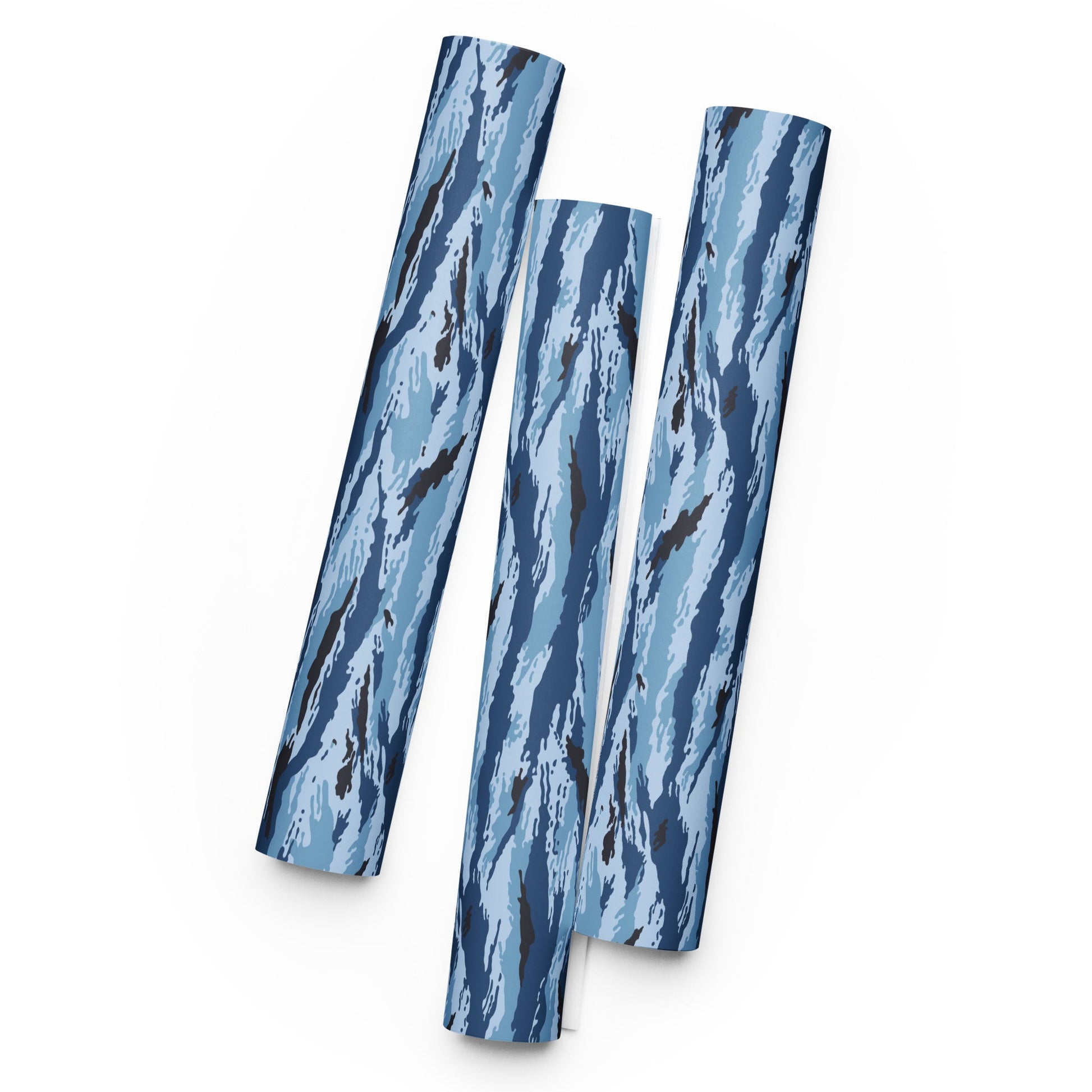 Kamysh Blue Camo Wrapping Paper _ Concealing Coloration