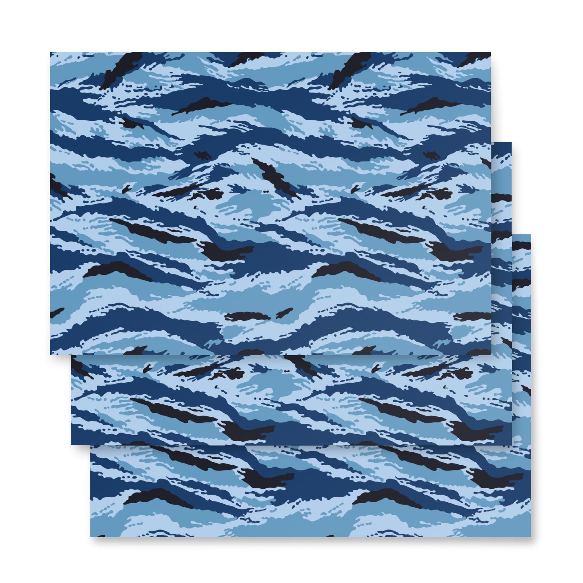 Kamysh Blue Camo Wrapping Paper _ Concealing Coloration