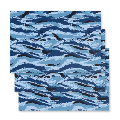 Kamysh Blue Camo Wrapping Paper _ Concealing Coloration