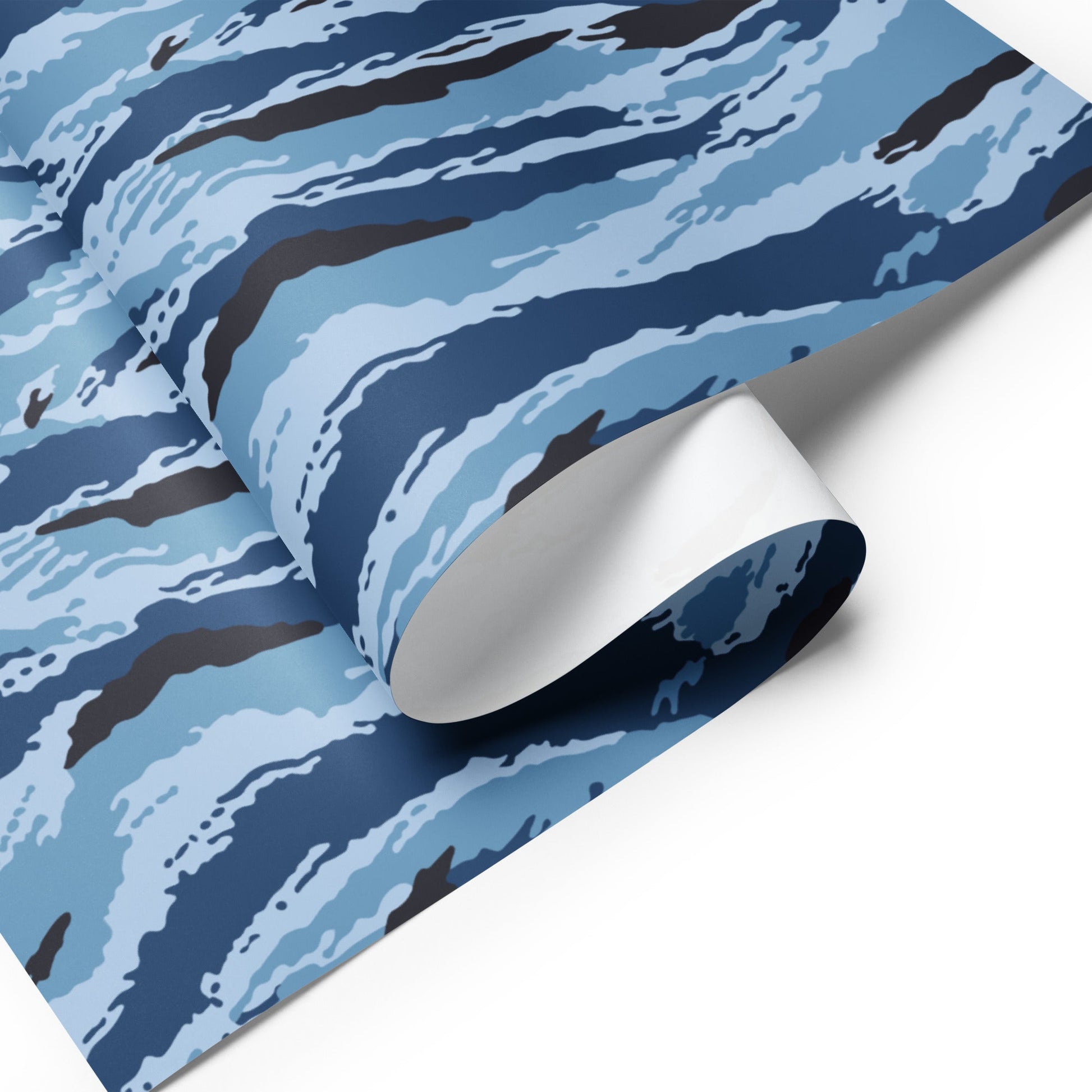 Kamysh Blue Camo Wrapping Paper _ Concealing Coloration
