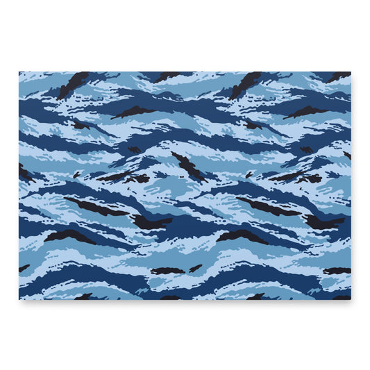 Kamysh Blue Camo Wrapping Paper _ Concealing Coloration