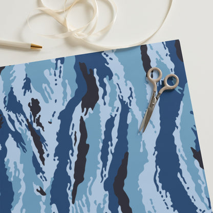 Kamysh Blue Camo Wrapping Paper _ Concealing Coloration