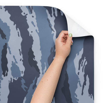 Kamysh Blue Camo Wrapping Paper wrapping paper sheets, front view.