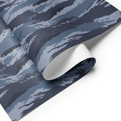 Kamysh Blue Camo Wrapping Paper wrapping paper sheets, front view.