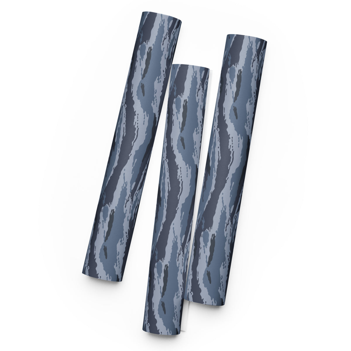 Kamysh Blue Camo Wrapping Paper wrapping paper sheets, front view.