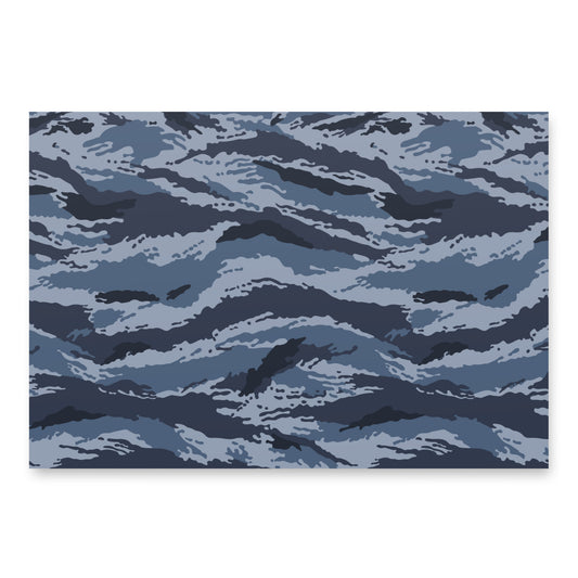 Kamysh Blue Camo Wrapping Paper wrapping paper sheets, front view.