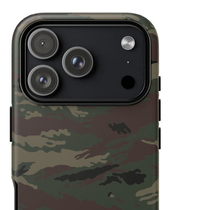 Kamysh Woodland Camo MagSafe iPhone 17 Pro Field Case close-up